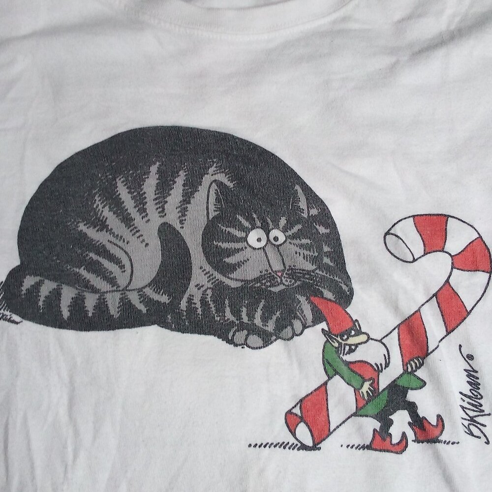Vintage Crazy Shirts Kliban Cat Christmas Long Sleeve T-Shirt